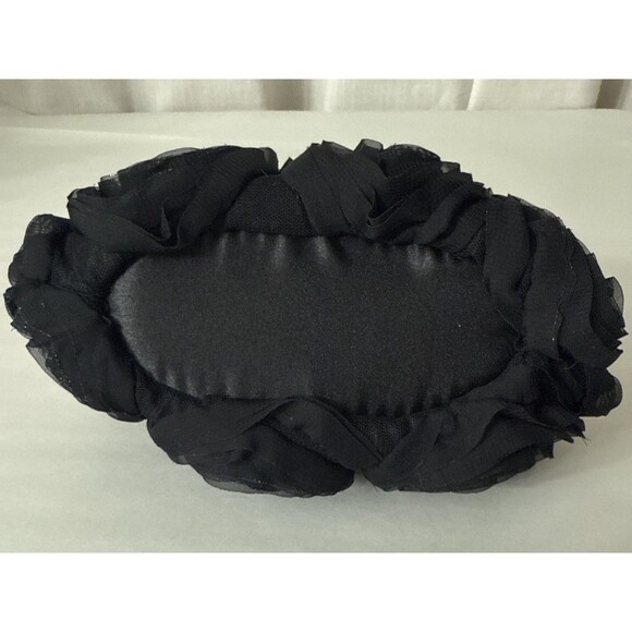 Black Floral Mini Evening Bag Kiss Lock - Picture 6 of 13